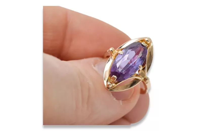 Original Vintage 14K Rose Gold Alexandrite Ring Vintage Jewlery vrc047r